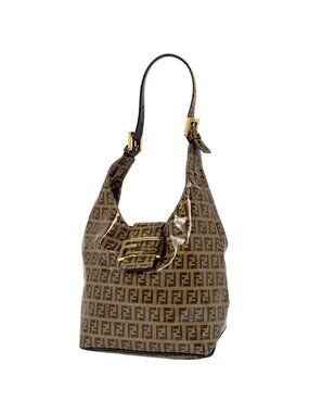 Fendi Zucchino Shoulder Bag Brown